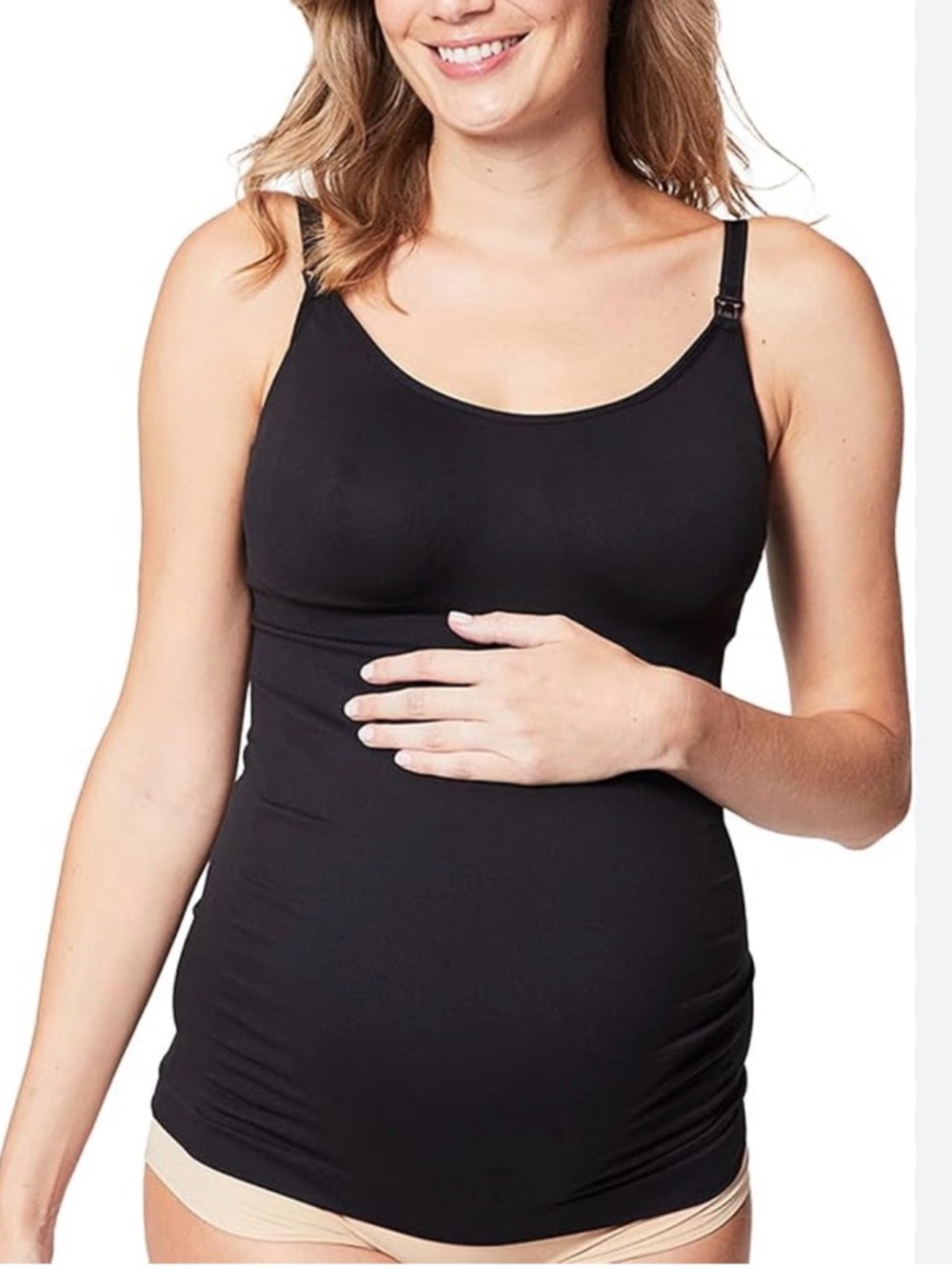 Cake Maternity Toffee Nursing Tank Top Black Shaping Seamless Cami View 2